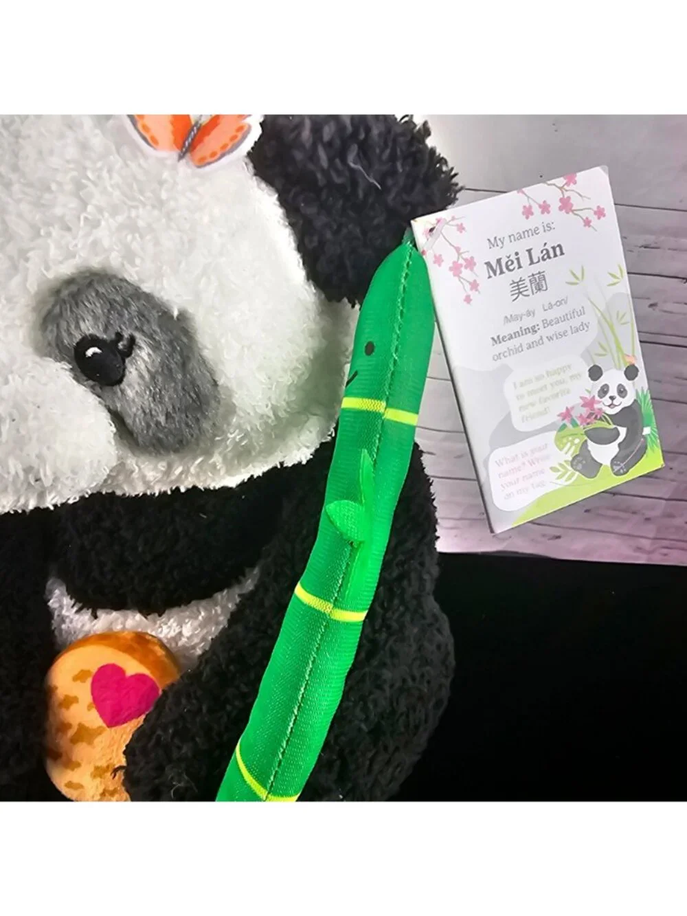 Mei Lan Panda Plush Toy With Bamboo & Cookie Soft & Cuddly Stuffed Animal For Al